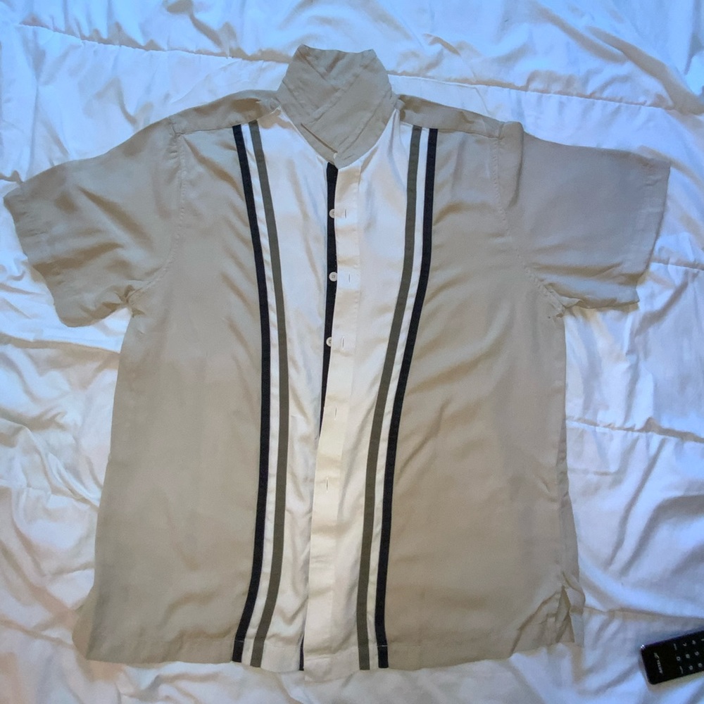 Nat Nast, 100% pure silk, shirt, beige and black size Medium, Perfect condition.